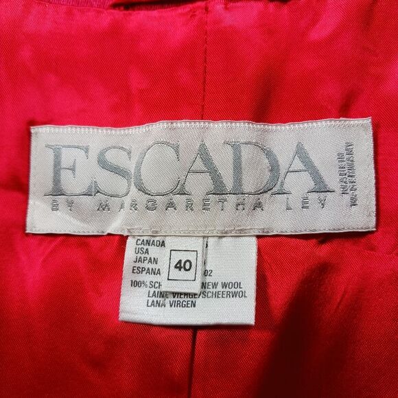Escada by Margaretha Ley Vintage W. Germany Womans 40 Red Blazer. Vintage....... - Picture 6 of 13